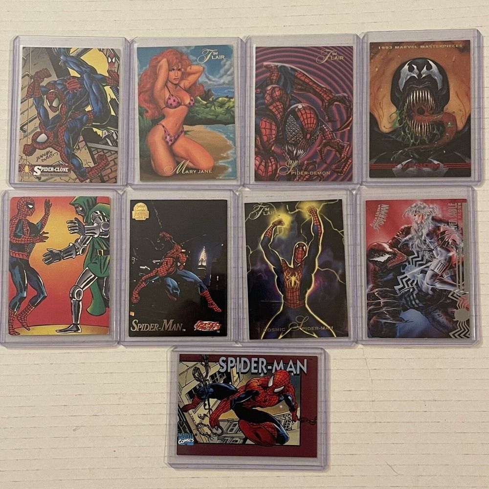 Marvel Spider-Man Trading Card Assorted Lot Of‎ 9